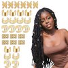 50Pcs Hair Jewelry for Women Girls Man Braids Accessories Metal Beads Cuffs Clips Silver Dreadlock Decorations Adult Exquisite Styling Tools（golden）