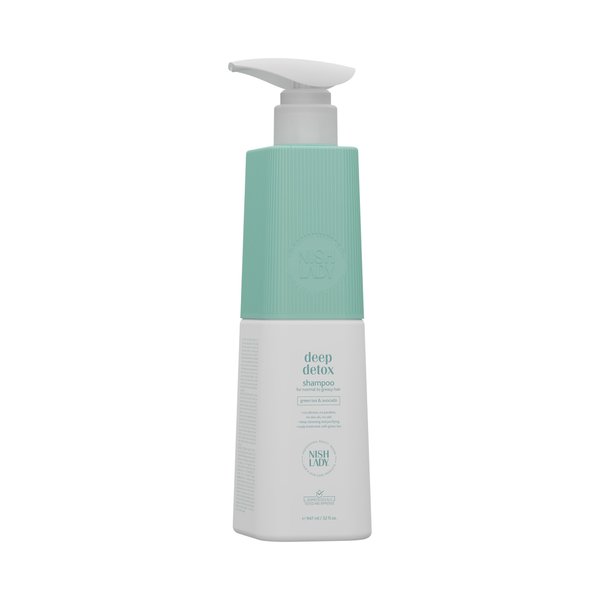 Nishlady Deep Detox Clarifying Shampoo for Normal to Greasy Hair, 503 ml | Green Tea & Avocada Extracts (Shampoo 947 ml)