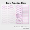 2pieces Two Sides 1.5mm Thickness Brow Practice Skin Silicone Tattoo Practice Skin with Purple Lines for Microblading Nano Brows Ombre Brows DuBeauty (2pcs)