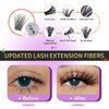 LEESKELASH Natural Look False Eyelashes Extensions Premium Fake Eyelash Clusters For a Fluffy Full Volume Effect Easy Application (L01,8-16MIX,72Pcs)