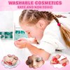 98 Pcs Kids Makeup Kit for Girls, Princess Toys Real Washable Cosmetics Set with Mirror, Hair Ties, Nails, Rings, Earrings, Necklace, Perfect for 3 4 5 6 7 8 Year Old Girls Birthday