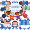 Poen 8 Pcs Hand Puppets Set for Kids Multicultural Hand Puppets Bulk Soft Plush for Toddlers Learning Interaction Suitable for Home Daycare School Classroom Role Play Puppet Theater Shows(Smile)