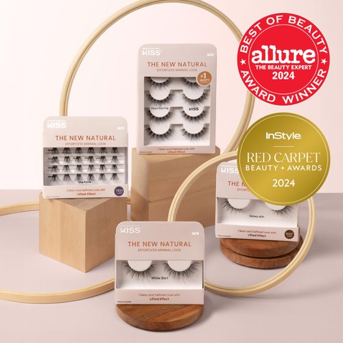 KISS The New Natural, False Eyelashes, Neo', 12mm-14mm, Includes 24 Wisps, Contact Lens Friendly, Easy to Apply, Reusable Strip Lashes