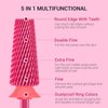 MelodySusie Professional 5 in 1 Nail Drill Bits, 3/32'' Carbide Tungsten Multi-function Bits, Suitable for Manicure Pedicure Cuticle Gel Polishing, Technicians Bits, Pink Blossom, Series Bit-M