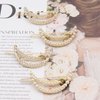 4Pcs Gold Moon Pearl Hair Clips Sparkly Rhinestone Clips Star Small Metal Hair Barrettes Decorative Wedding Hair Accessories for Women Girls Bride