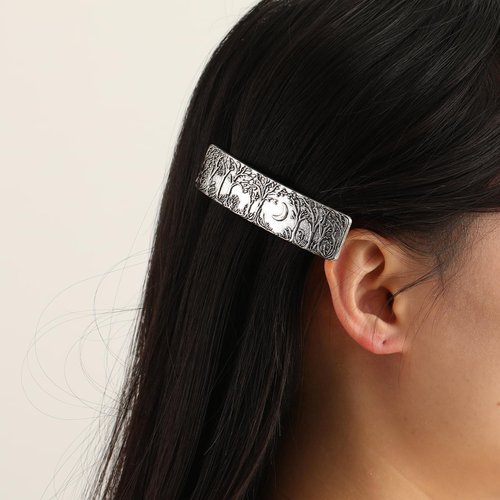 Amaxer Viking Gold Silver Barrettes for Women Girls Celtic Hair Clips for Thick Thin Hair Vintage French Hair Clips Hair Styling Accessories (Gold-Forest)