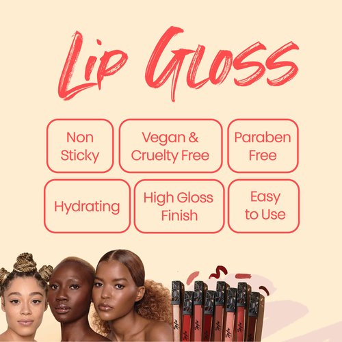 The Lip Bar | Vegan Non-Sticky Lip Gloss | High Shine Finish | Minimalist - Clear