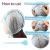 Hair Highlighting Cap, Blue Hair Coloring Frosting Dye Kit with Plastic Crochet Hook for Salon DIY Hair Dyeing Hairdressing