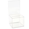 Acrylic Charity Donation Ballot box Fundraising Coin collection Tip box 5" x 5" x 4" office Suggestion Box Piggy Bank ticket bucket with 4" x 6" Sign Poster Display area(2 Pack)