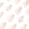 Foccna Clear Press on Nails Medium, Nude Fake Nails Almond Acrylic False Nails,Artificial Glue on Nails for Women and Girls,24 pcs