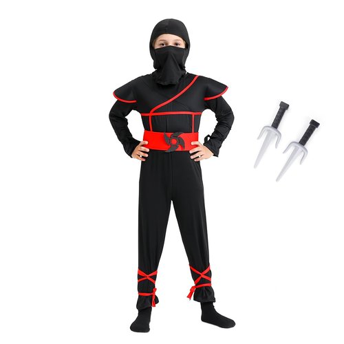 Dressy Daisy Little Kids Boys Ninja Halloween Costume Dress Up Party Outfit Set with Mask and Accessories Size 8-10