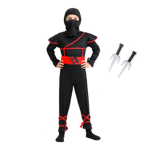 Dressy Daisy Little Kids Boys Ninja Halloween Costume Dress Up Party Outfit Set with Mask and Accessories Size 8-10