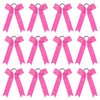DEEKA 12 PCS Glitter Collegiate Style Cheer Bows Long Tail Full Rhinestones Skinny Shiny Cheer Bow Ponytail Holder Handmade Bows for Girls Teens Cheerleader Sports -Pink