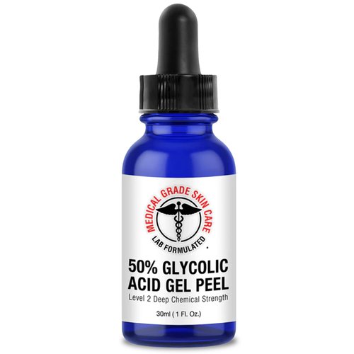 Glycolic Acid 50% Gel - Face Peel Mask for Exfoliate, Acne Blemishes, Fine Lines, Wrinkles, Dark Spots & Dead Skin Cells - 1 Fl Oz
