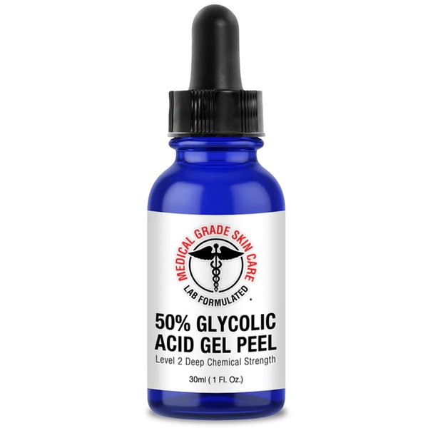 Glycolic Acid 50% Gel - Face Peel Mask for Exfoliate, Acne Blemishes, Fine Lines, Wrinkles, Dark Spots & Dead Skin Cells - 1 Fl Oz