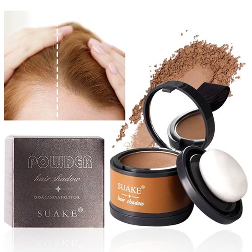Hair Shadow Powder,Hairline Powder Quick Cover Stain-Proof 48 Hour Formula Locks On for Full Body Hair &Beard, Root Touchup Hair Loss Powder for Thinning, Bald Spots And Gray Root Line, 4g (Light brown03#)