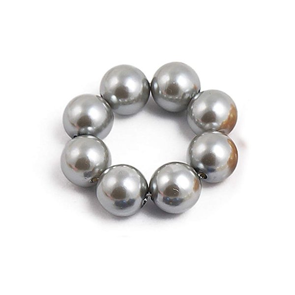 AKOAK Sweet and Elegant Simulation Big Pearl Hair Rope Handmade Beaded Elastic Hair Tie Hair Accessories, Ponytail, Girls and Ladies Hair Accessories, Pack of 1 (Silver)