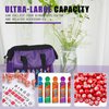 Sweetude 2 Pcs Bingo Dauber Bag Tote Bag Handle and Zipper Bingo Bag with 6 External Pockets and 3 Internal Pockets(Purple)