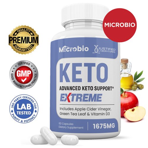 Microbio Keto ACV Extreme Pills 1675MG Keto Support Blend Capsule Alternative to Keto ACV Gummies Formulated with Apple Cider Vinegar Extra Virgin Olive Oil Powder Green Tea Leaf 60 Capsules
