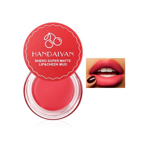 DLZZRS Matte Lip Mud, Dual-use Lip Mud for Lips & Cheek, Waterproof Easy to Color Lip Mud Lip Balm, Buildable Lightweight Soft Matte Finish High Pigment Lipstick Blush Lasting Lip Tint (04)