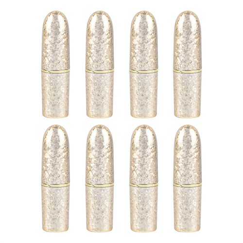 AUEAR, Empty Lip Balm Lipstick Tubes Container Bullet Shape for Lipstick Lip Balm DIY (Gold, 8 Pack)