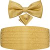 Dubulle Gold Paisley Cummerbund and Bowtie for Men Gold Bow Tie and Pocket Square