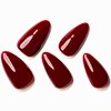 GLAMERMAID Cherry Red Press on Nails Medium Almond, Handmade Jelly Soft Gel Dark Red Glue on Nails Stiletto, Burgundy Emo Fake Nails Short Oval, Reusable Acrylic Stick on False Nails Kit for Women