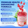 2 Pack Vegan Omega 3 Gummies 1000mg+CoQ10+Magnesium - w/Algae EPA 600mg & DHA 400mg, Fish Oil Omega-3 Supplements Alternative for Adults, for Brain, Eye, Immune Health, Strawberry Flavor, 120 Count