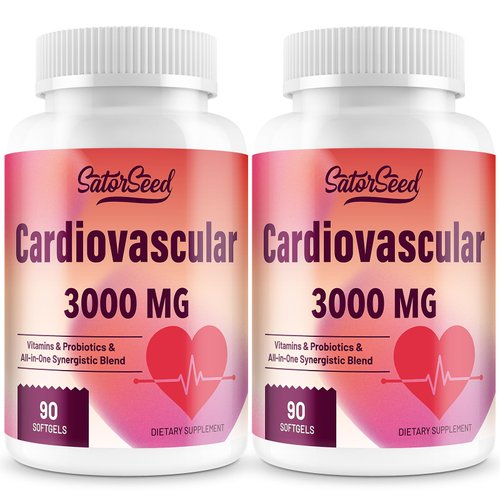 Cardiovascular Supplement 3000MG Multi-Vitamins, Probiotics, Omega-3 & CoQ10 Synergistic Blend for Adults (2 Bottle)