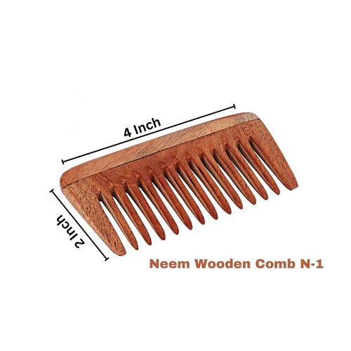 SVATV Handcrafted wood Comb for Detangling Hair Comb For Thick, Curly And Wavy Hair, Non-Static and Eco-friendly Made in India N-1