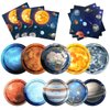 CMUSKO Space Theme Party Decorations-Solar System Plates and Napkins Galaxy Planet Outer Space Disposable Dinnerware with Paper Plates,Cocktail Napkins