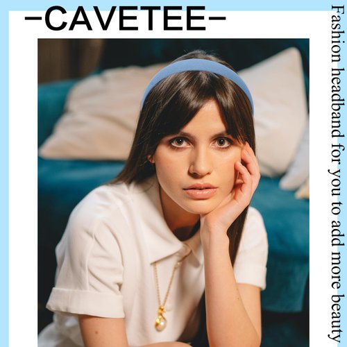 CAVETEE Headbands for Women, 5 Pack Different Designs Fashion Headbands for Women Pearl Headband Padded Headbands Hair Accessories Non-slip Head Bands for Women's Hair (Blue)