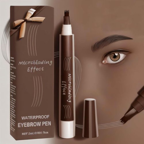 LAUDAWSUN 3D Waterproof Microblading Eyebrow Pen for Women, Magic Microblading Eyebrow Pencil Dark Brown, Waterproof Eye Brow Pencils for Women Brown, Natural Brow Eyebrow Pen