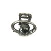 Small oval dark silver metal gray crystal pearl hair claw clip