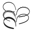 Pluzmecalm 5Pcs Black Plastic Headbands for Women or Men,Fashion Non Slip Head Band,Unisex Wide Hair band Hoop Clips Hair Accessories for All-Day Comfort Easy to Use and Wear,Beauty and Personal Care