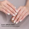 MelodySusie Semi Cured Gel Nail Strips (White French Tips)-20 PCS Classic Gel Nail Stickers, Gel Nail Wraps - UV Light Required, Durable & Salon Quality