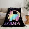 Llama Blanket for Girls Boys Alpaca Blanket Llama Gifts Just A Girl Who Loves Llama Throw Blanket Super Soft Warm Cozy Alpaca Plush Fleece Blanket for Kids Bed Decor 40"X50"