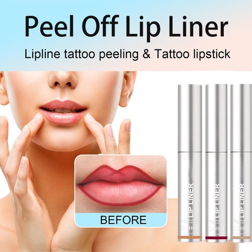 Dulele 3PCS Peel Off Lip Liner Stain, Matte Peel Off Lip Stain, Long Wear Lip Stain Peel Off Lip Liner Set, Waterproof Lip Liner Tattoo Lip Tint Stain