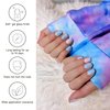 DUKASOU Semi Cured Gel Nail Strips, 28 pcs Gel Nail Strips Work with Any UV Lamp, Long Lasting Gel Nail Stickers Full Nail Wraps, Salon Quality, Easy to Apply（Summer Blue)