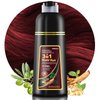 Mihkiom Dark Wine Red Hair Dye Shampoo 3 in 1 for Women & Men, Hair Color Shampoo Refresh Hair Only 20 Mins - Natural Plant - Champu Para Pintar el Pelo