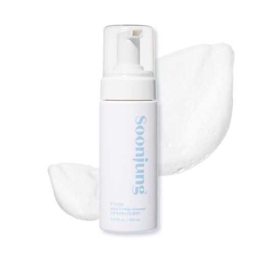 ETUDE SoonJung pH 6.5 Whip Cleanser 5.07 fl.oz (150ml) 23AD | Non Comedogenic & Hypoallergenic Soft Bubble Hydrating Facial Cleanser for Sensitive Skin | Low-pH Korean Face Wash | K-Beauty