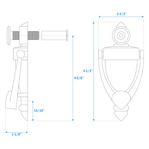 Nuk3y Door Knocker & Viewer, 9/16 in. Bore, 220-Degree View Angle (5-1/2" Height, Satin Nickel)