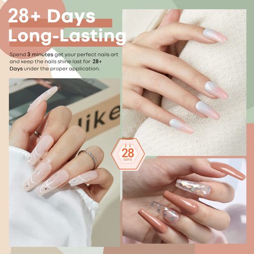 modelones Nude Gel Nail Polish Set - 6 Colors Neutral Skin Tone Gel Polish Soak Off Pale Pink Nail Polish Gel Peach Brown Gray Blue Gel Nail Kit All Seasons Nail Art Manicure Gifts DIY Home