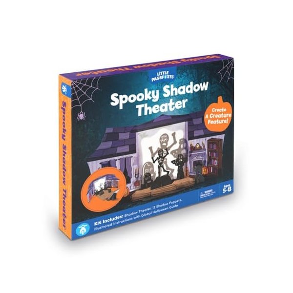 Little Passports Spooky Shadow Theater | Halloween Craft Kit for Kids Ages 5-8 | Fun DIY Kit for Halloween Stories and Games