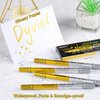 Dyvicl Metallic Marker Pens Dual Tip, Permanent Metallic Silver and Gold Paint Pens for Black Paper, Wine Glass, Rock Painting, Christmas Card Making, Scrapbook, DIY Crafts, Set of 4