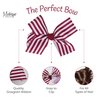 Hair Bow with Striped Grosgrain Ribbon, 6 inch Hairbow (Wine)