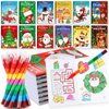 BenLouis Christmas Mini Coloring Activity Books Kids with Stacking Crayons Christmas Party Favors Bulk for Students Holiday Classroom School Gift Prizes Goodie Bags Stuffer （12set Coloring ）