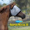 Farnam SuperMask II Shimmer Weave Mesh Horse Fly Mask Without Ears, Eye Protection from Insect Pests, Soft Silver Mesh with Black Plush Trim, Horse Size