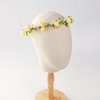 KorViSHOW Handmade Flower Crown Flower Headpiece Green Leaf Headband Wedding Flower Crowns for Bride Floral Garland Hair Wreath Birthday Party(Yellow Style)