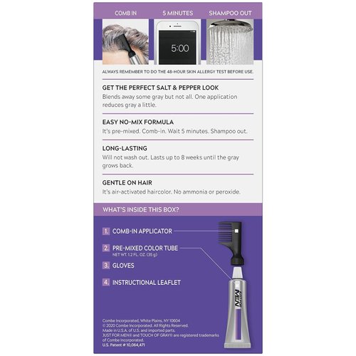 Just for Men Hair Color - Touch of Gray, Black-Gray. 3 Pack
